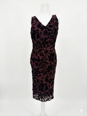 Possibility by FIORI di ZUCCA Velvet‎ Burnout Dress Womens S Small Purple Floral